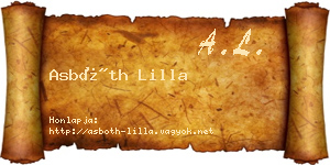 Asbóth Lilla névjegykártya