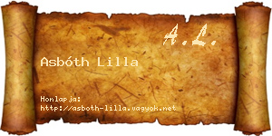Asbóth Lilla névjegykártya