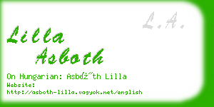 lilla asboth business card